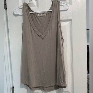 Free People We the Free Women's Taupe V-Neck Flowy Tank Top